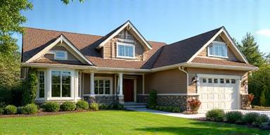 Beautiful new roof on a charming residential home.